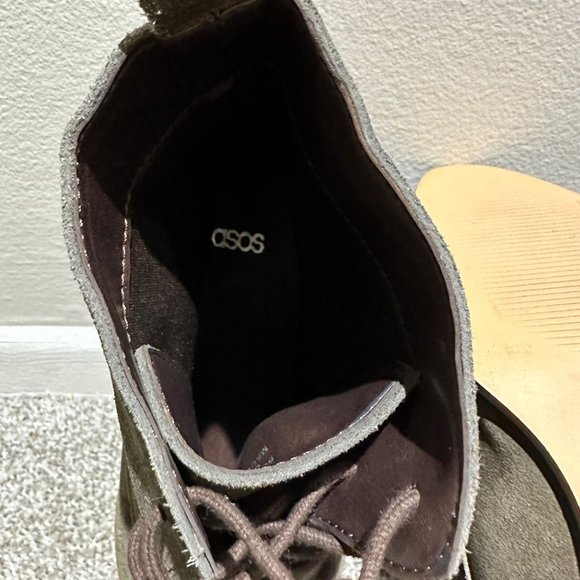 ASOS AURORA Wide Fit Suede Lace Up Boots Ankle Boots Size 8 - Picture 9 of 9
